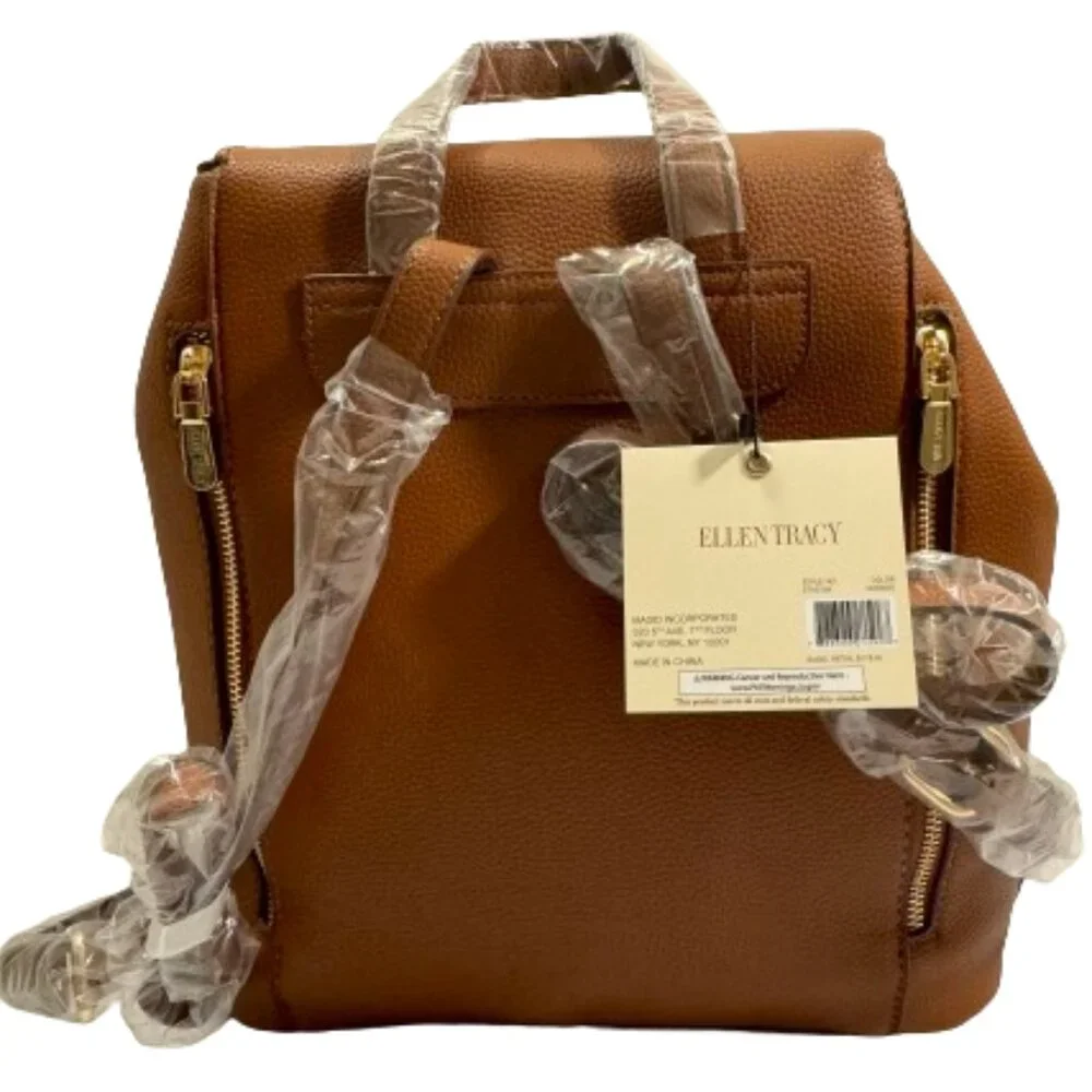 NWT Ellen Tracy Brown Backpack